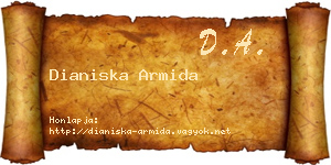 Dianiska Armida névjegykártya